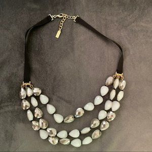 BaubleBar triple layered Bauble Bar necklace grey stones dramatic eye-ca…